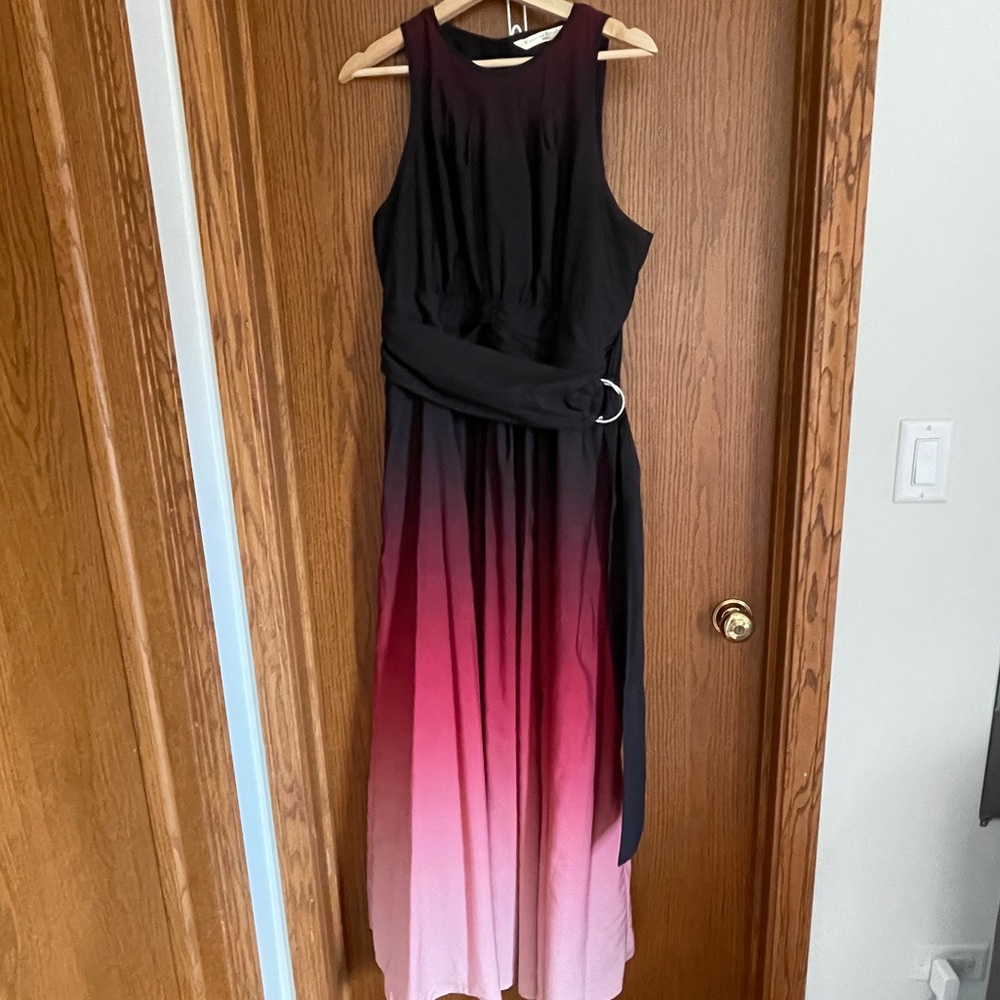 Formal Black and Pink Ombré Maxi with Pockets